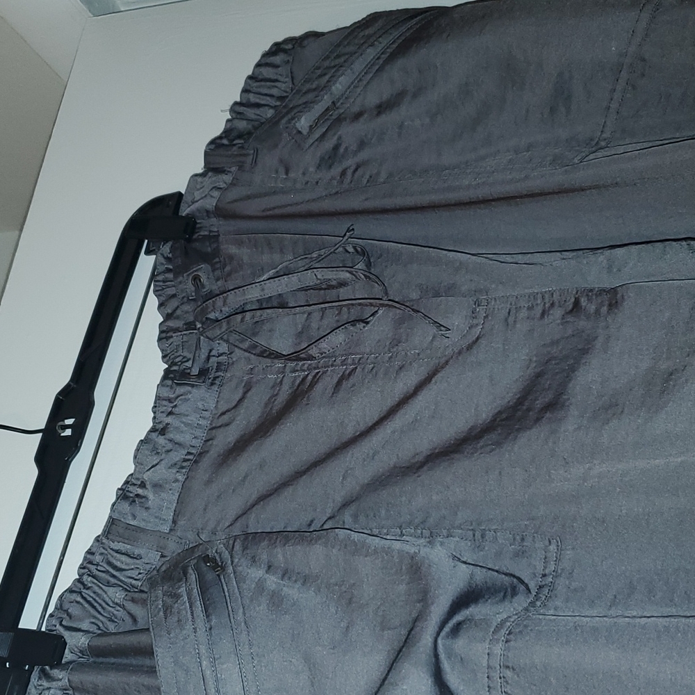 Lane Bryant Cargo Style Dress Jogger Pants Grey/Silver. Satin Look